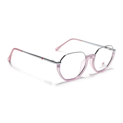 Eyejack Skyline Silver & Lavender Round Eyeglasses for Men & Women (170201FCL1985-C9)