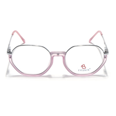 Eyejack Skyline Silver & Lavender Round Eyeglasses for Men & Women (170201FCL1985-C9)