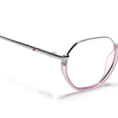 Eyejack Skyline Silver & Lavender Round Eyeglasses for Men & Women (170201FCL1985-C9)