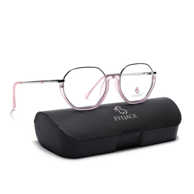 Eyejack Skyline Silver & Lavender Round Eyeglasses for Men & Women (170201FCL1985-C9)