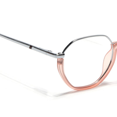 Eyejack Skyline Silver & Peach Round Eyeglasses for Men & Women (170201FCL1986-C10)