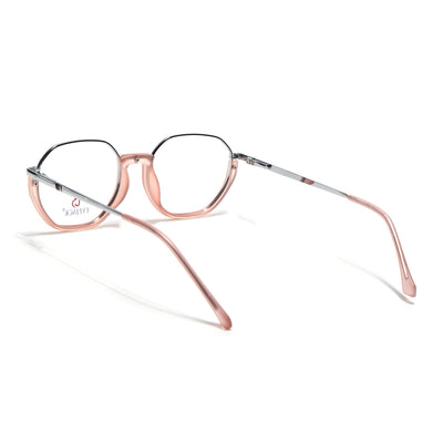 Eyejack Skyline Silver & Peach Round Eyeglasses for Men & Women (170201FCL1986-C10)