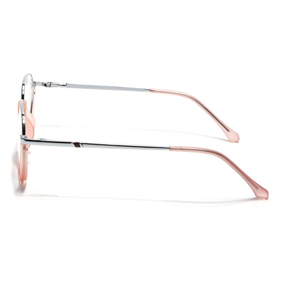 Eyejack Skyline Silver & Peach Round Eyeglasses for Men & Women (170201FCL1986-C10)