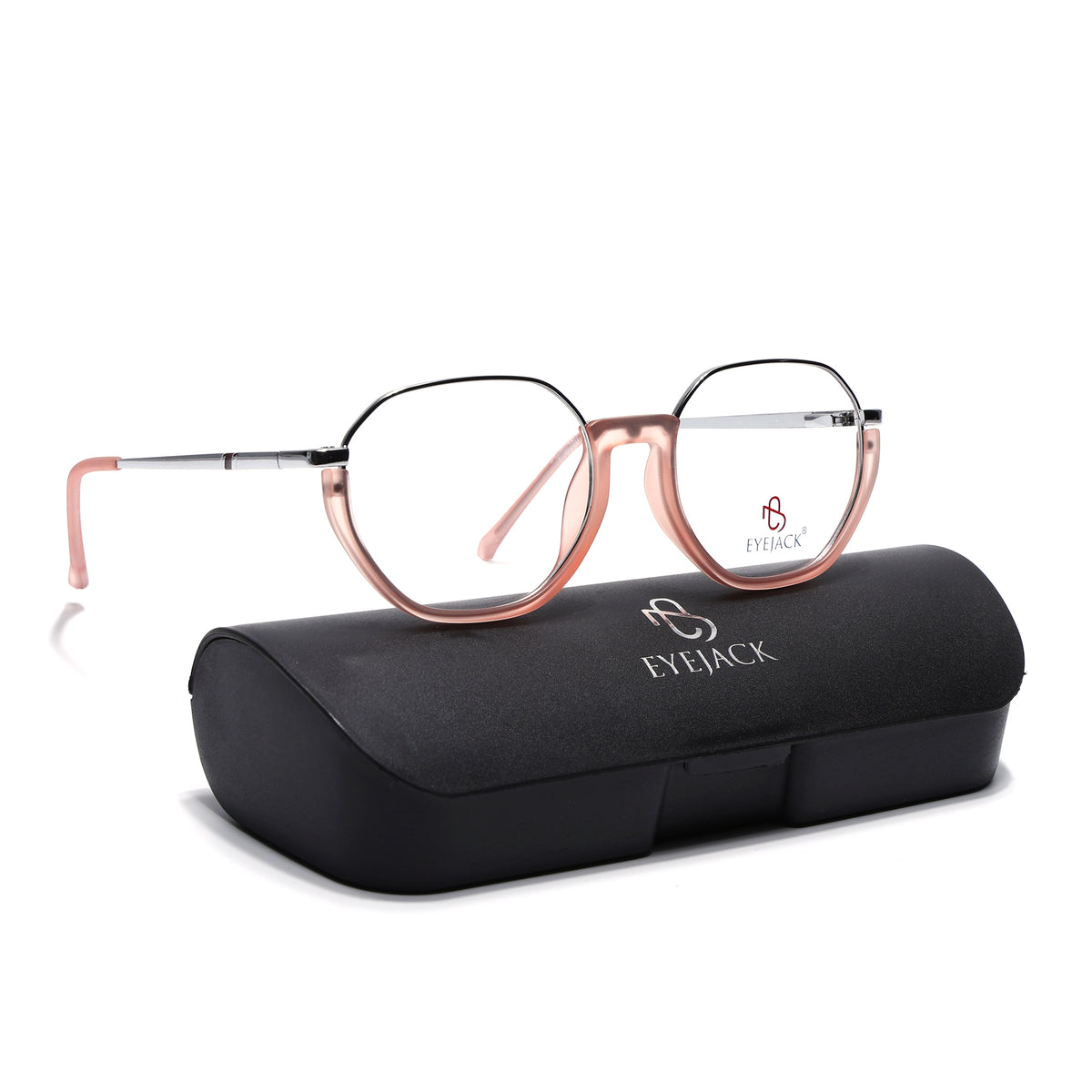 Eyejack Skyline Silver & Peach Round Eyeglasses for Men & Women (170201FCL1986-C10)
