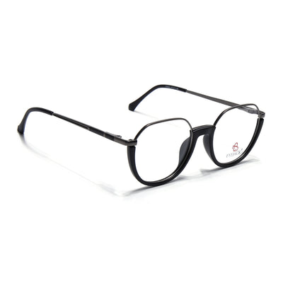 Eyejack Skyline Grey & Black Round Eyeglasses for Men & Women (170202FCL1987-C1)