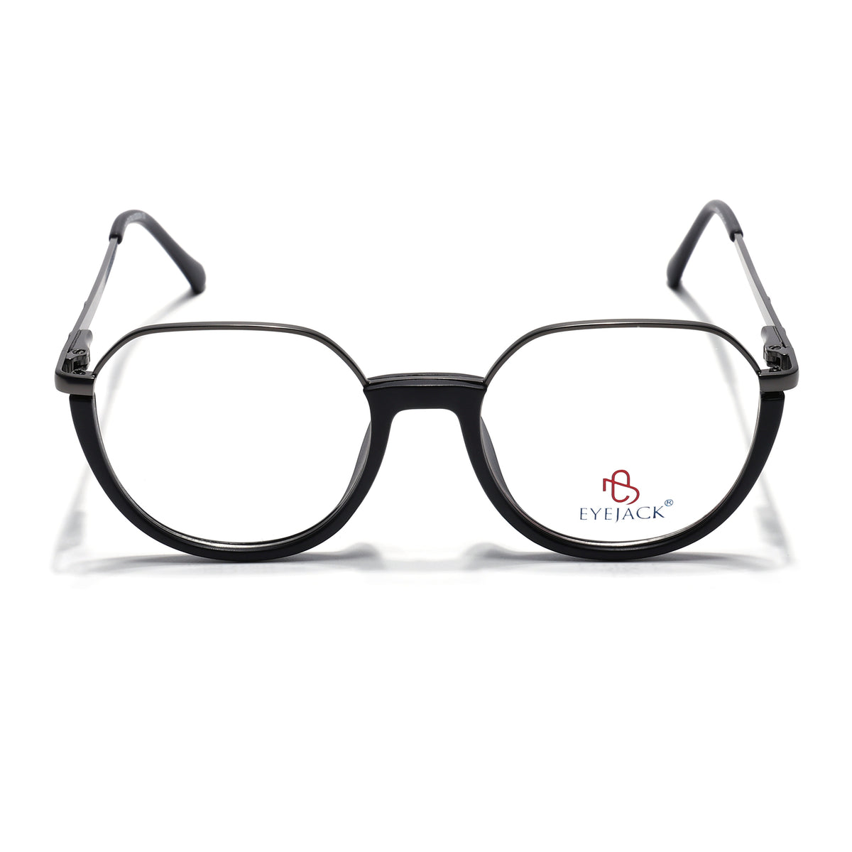 Eyejack Skyline Grey & Black Round Eyeglasses for Men & Women (170202FCL1987-C1)