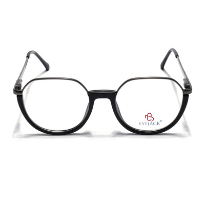 Eyejack Skyline Grey & Black Round Eyeglasses for Men & Women (170202FCL1987-C1)