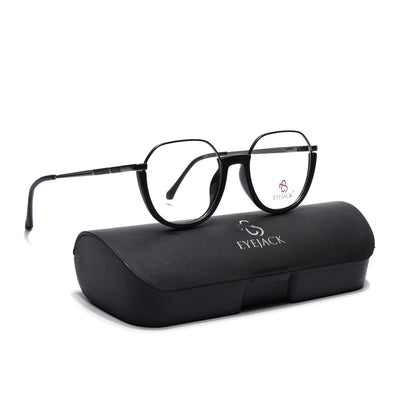 Eyejack Skyline Grey & Black Round Eyeglasses for Men & Women (170202FCL1987-C1)