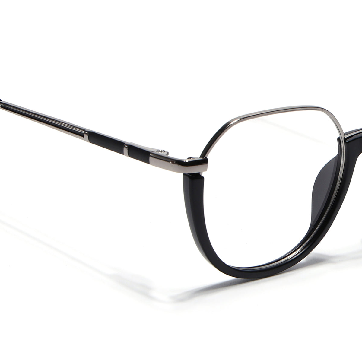 Eyejack Skyline Silver & Black Round Eyeglasses for Men & Women (170202FCL1988-C2)