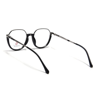 Eyejack Skyline Silver & Black Round Eyeglasses for Men & Women (170202FCL1988-C2)