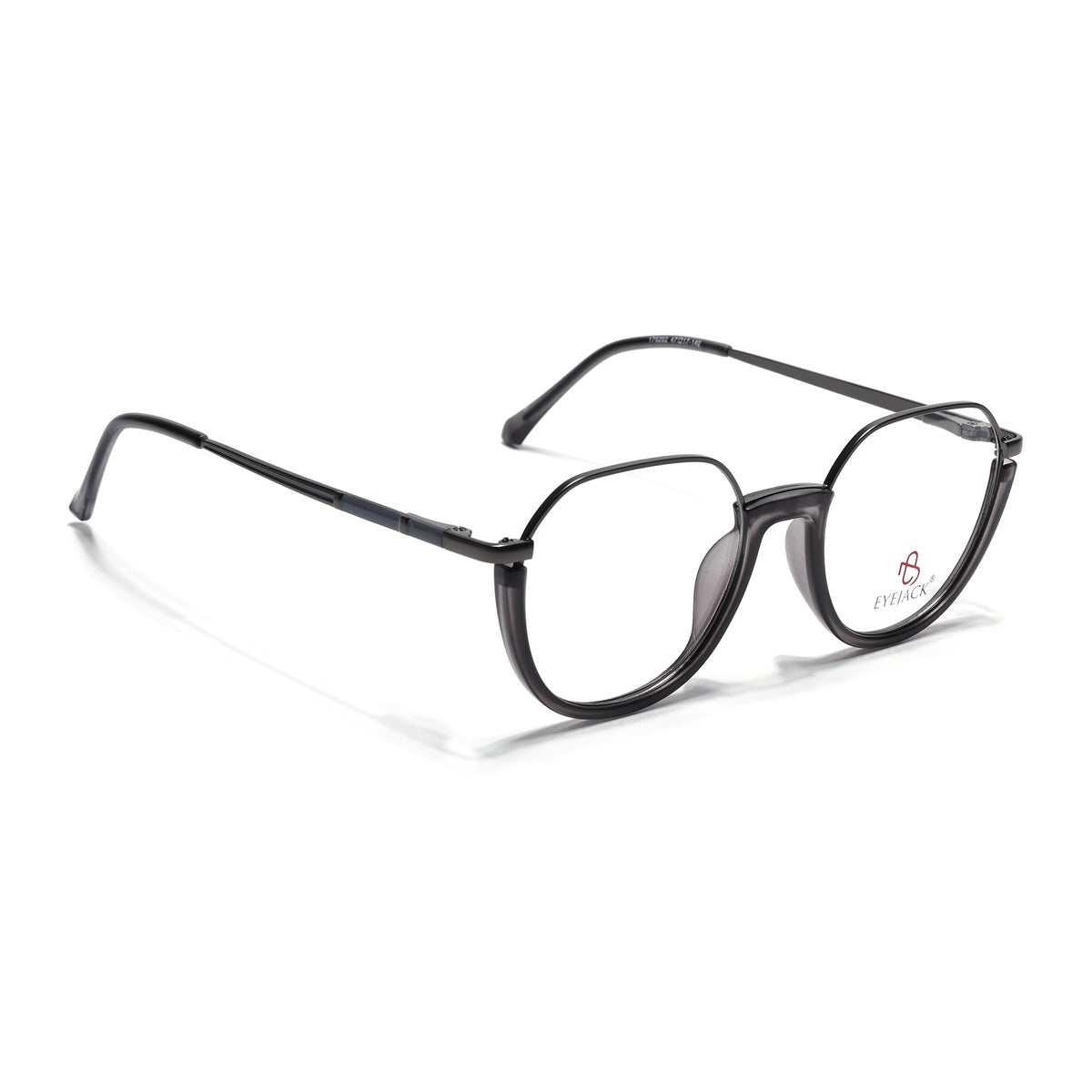 Eyejack Skyline Grey Round Eyeglasses for Men & Women (170202FCL1989-C3)