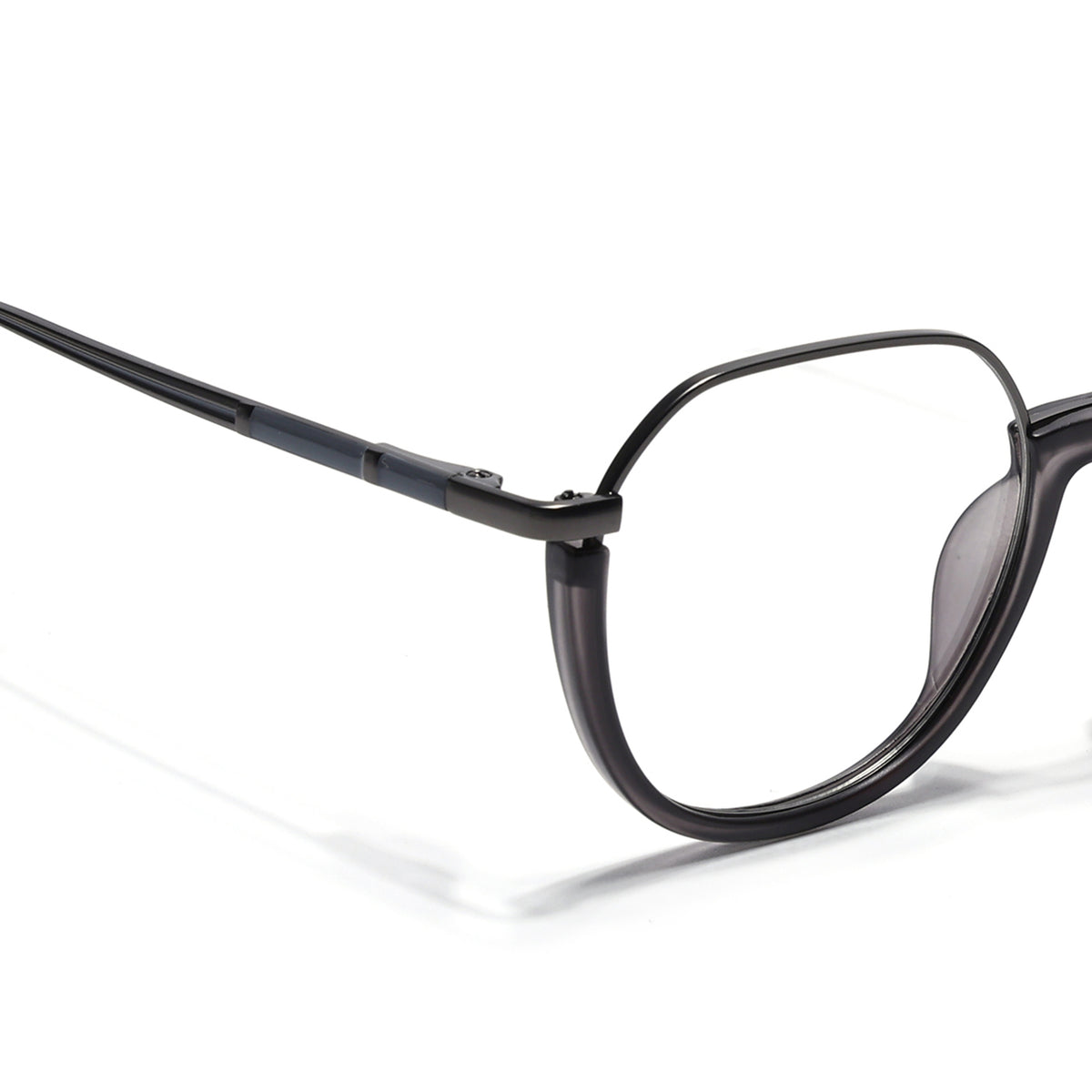 Eyejack Skyline Grey Round Eyeglasses for Men & Women (170202FCL1989-C3)
