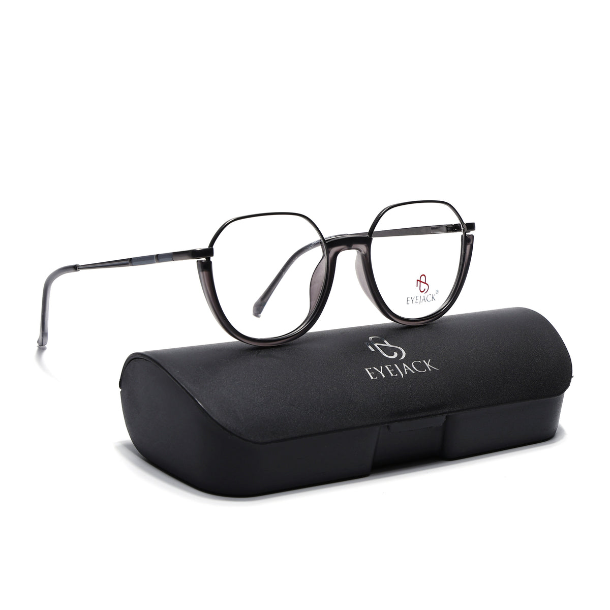 Eyejack Skyline Grey Round Eyeglasses for Men & Women (170202FCL1989-C3)