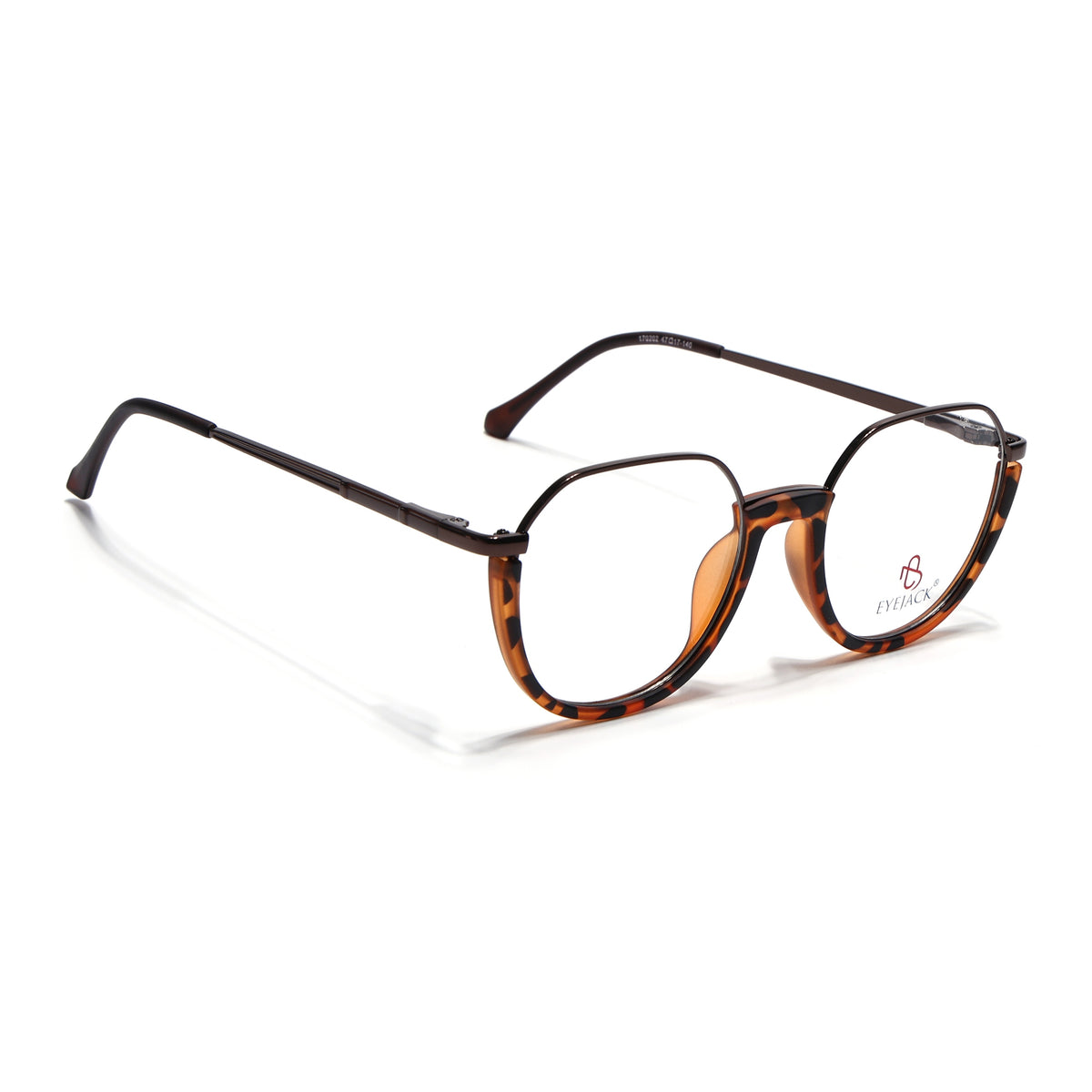Eyejack Skyline Demi Brown Round Eyeglasses for Men & Women (170202FCL1990-C4)