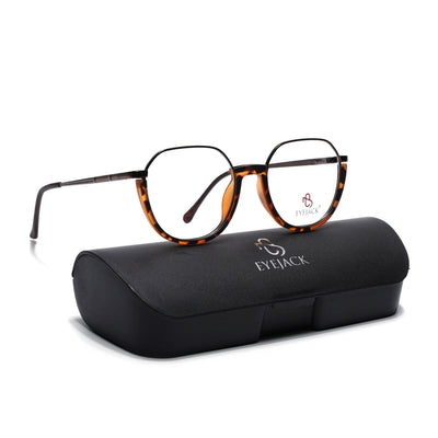 Eyejack Skyline Demi Brown Round Eyeglasses for Men & Women (170202FCL1990-C4)