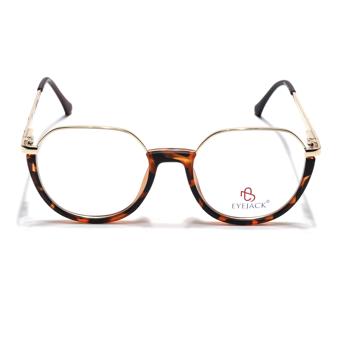 Eyejack Skyline Golden & Demi Brown Round Eyeglasses for Men & Women (170202FCL1991-C5)