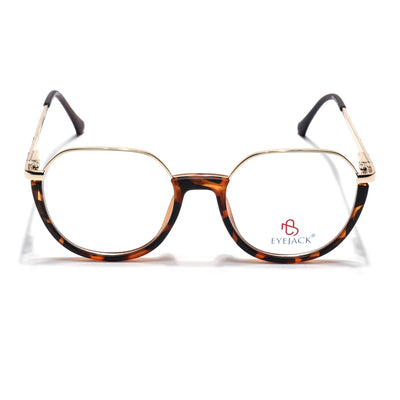 Eyejack Skyline Golden & Demi Brown Round Eyeglasses for Men & Women (170202FCL1991-C5)
