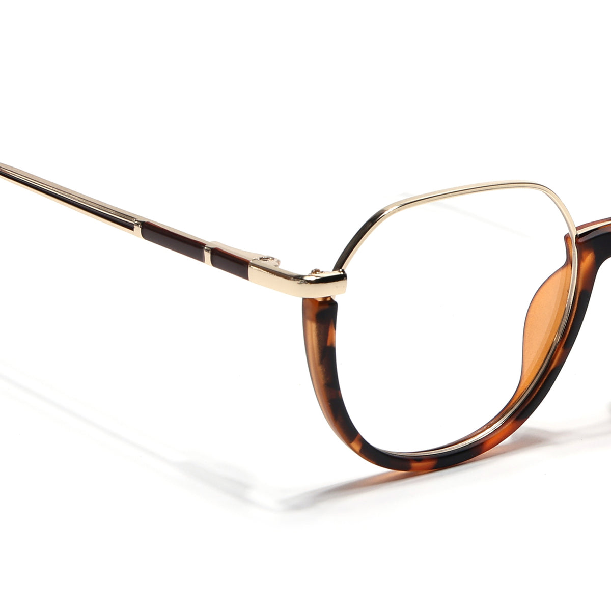 Eyejack Skyline Golden & Demi Brown Round Eyeglasses for Men & Women (170202FCL1991-C5)