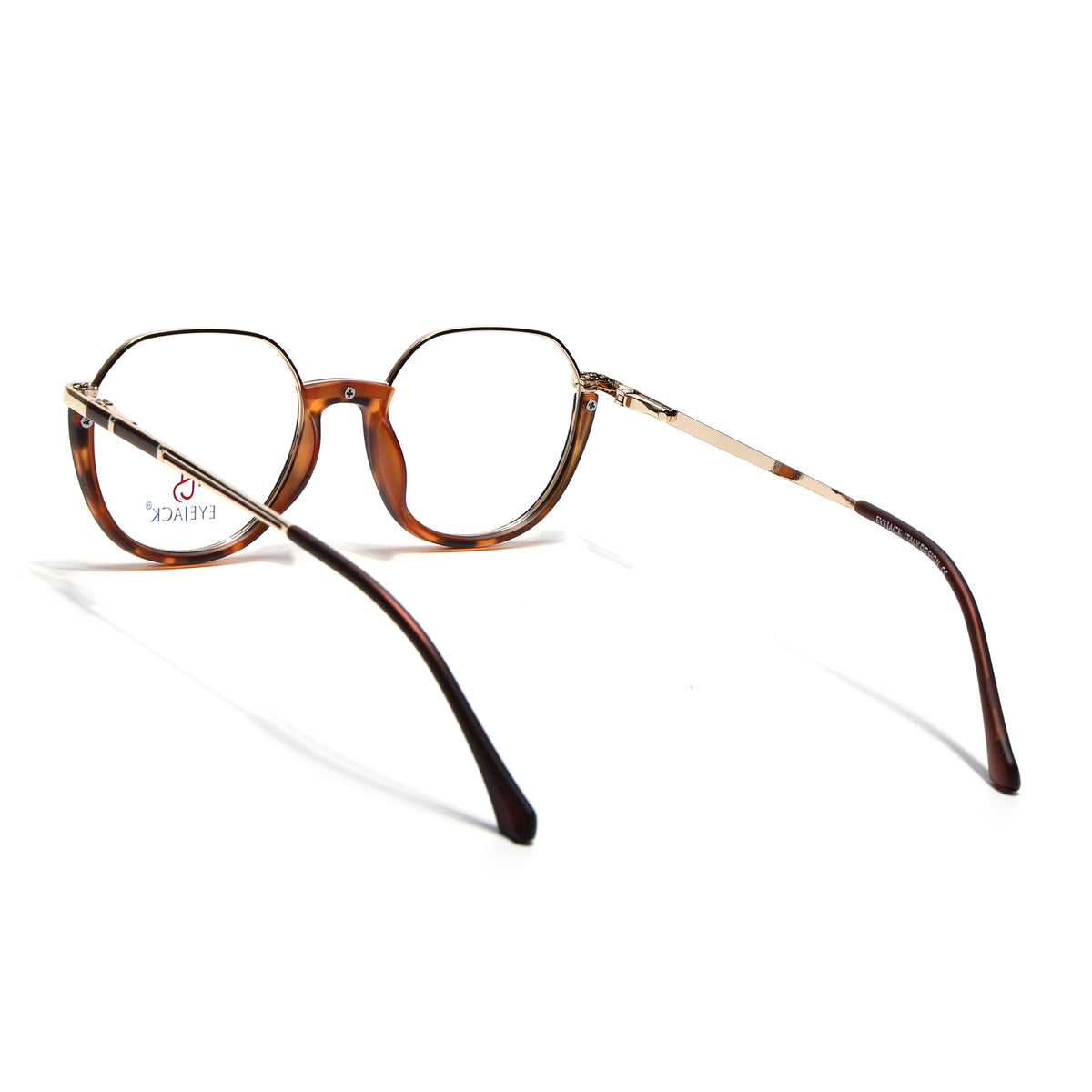 Eyejack Skyline Golden & Demi Brown Round Eyeglasses for Men & Women (170202FCL1991-C5)