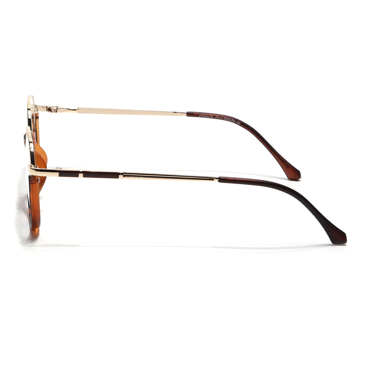 Eyejack Skyline Golden & Demi Brown Round Eyeglasses for Men & Women (170202FCL1991-C5)