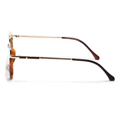 Eyejack Skyline Golden & Demi Brown Round Eyeglasses for Men & Women (170202FCL1991-C5)