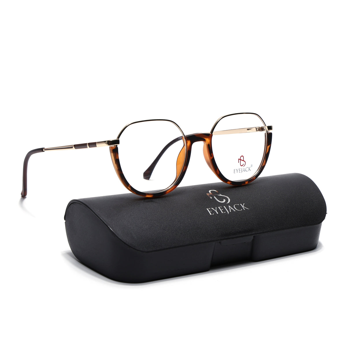 Eyejack Skyline Golden & Demi Brown Round Eyeglasses for Men & Women (170202FCL1991-C5)