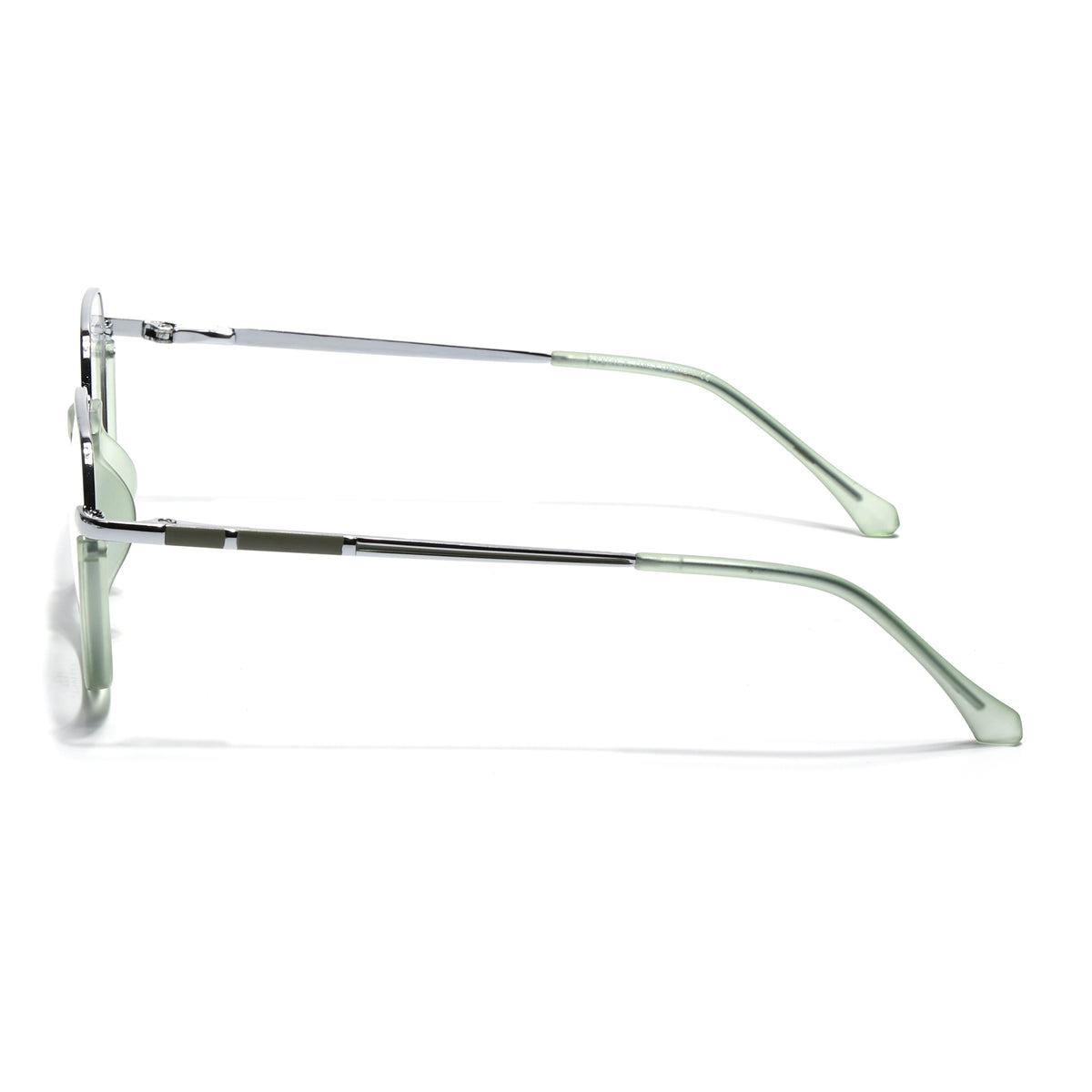 Eyejack Skyline Silver & Green Round Eyeglasses for Men & Women (170202FCL1992-C6)