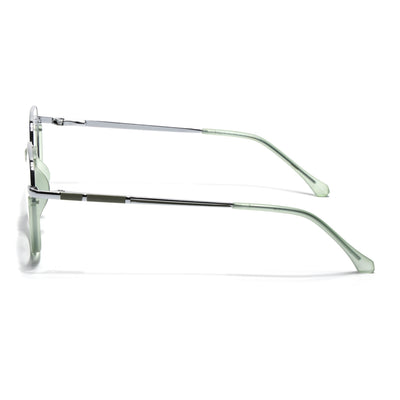Eyejack Skyline Silver & Green Round Eyeglasses for Men & Women (170202FCL1992-C6)
