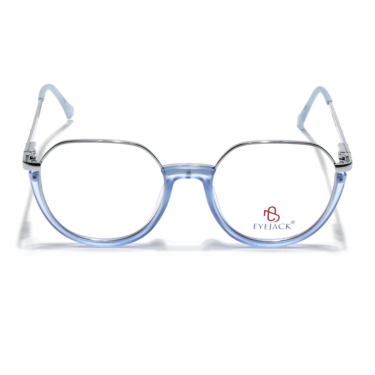 Eyejack Skyline Silver & Blue Round Eyeglasses for Men & Women (170202FCL1993-C7)