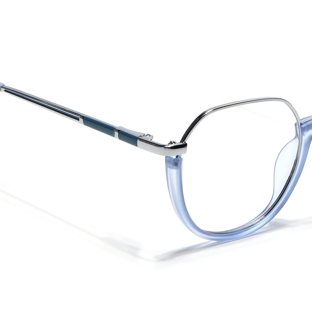Eyejack Skyline Silver & Blue Round Eyeglasses for Men & Women (170202FCL1993-C7)