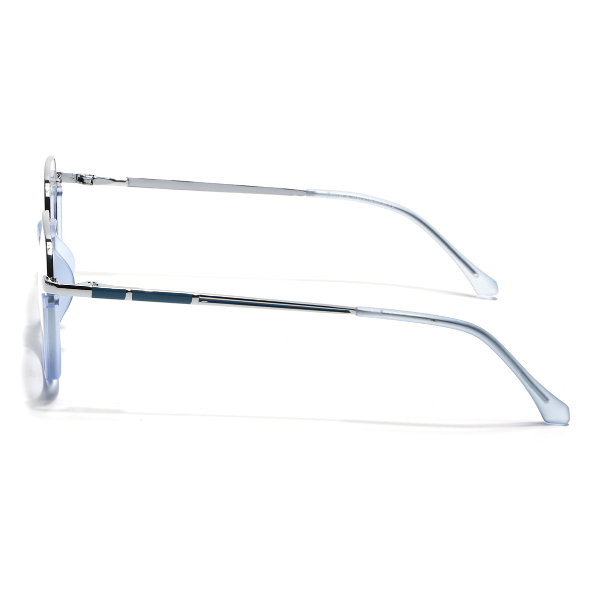 Eyejack Skyline Silver & Blue Round Eyeglasses for Men & Women (170202FCL1993-C7)