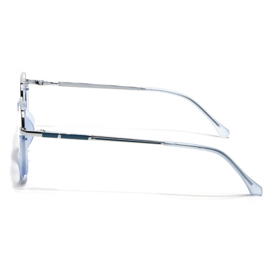 Eyejack Skyline Silver & Blue Round Eyeglasses for Men & Women (170202FCL1993-C7)