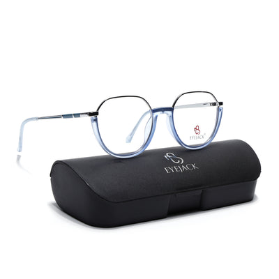 Eyejack Skyline Silver & Blue Round Eyeglasses for Men & Women (170202FCL1993-C7)