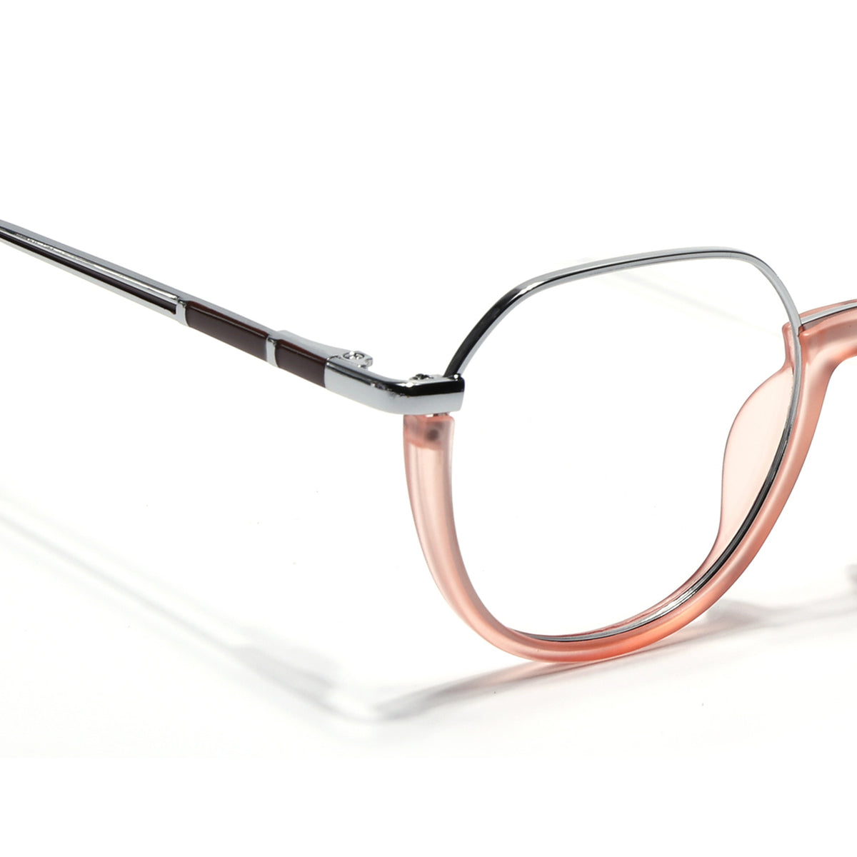 Eyejack Skyline Silver & Peach Round Eyeglasses for Men & Women (170202FCL1995-C9)