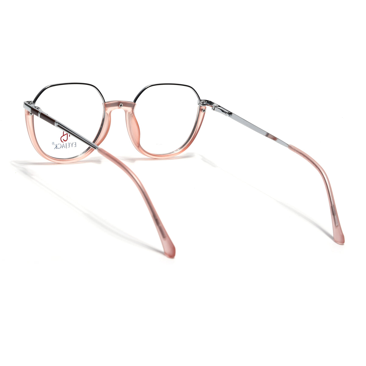 Eyejack Skyline Silver & Peach Round Eyeglasses for Men & Women (170202FCL1995-C9)