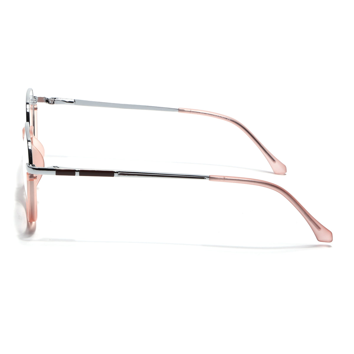 Eyejack Skyline Silver & Peach Round Eyeglasses for Men & Women (170202FCL1995-C9)