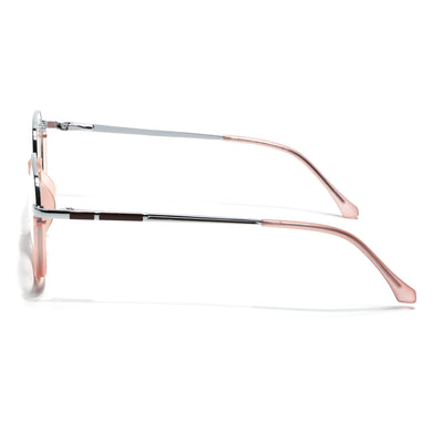 Eyejack Skyline Silver & Peach Round Eyeglasses for Men & Women (170202FCL1995-C9)