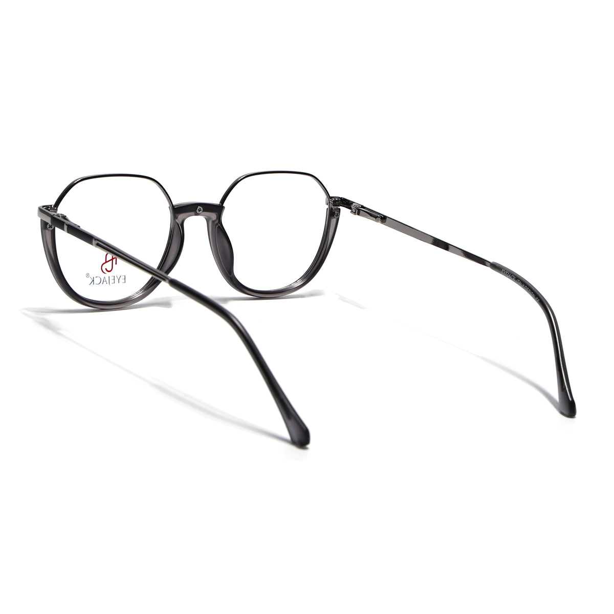 Eyejack Skyline Silver & Grey Round Eyeglasses for Men & Women (170202FCL2117-C10)