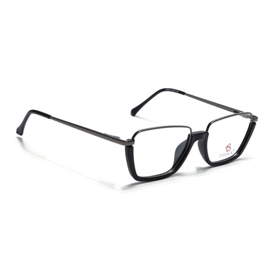 Eyejack Skyline Grey & Black Square Eyeglasses for Men & Women (170203FCL1996-C1)