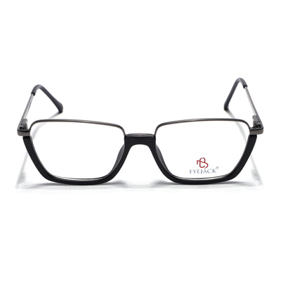 Eyejack Skyline Grey & Black Square Eyeglasses for Men & Women (170203FCL1996-C1)