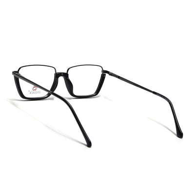 Eyejack Skyline Grey & Black Square Eyeglasses for Men & Women (170203FCL1996-C1)
