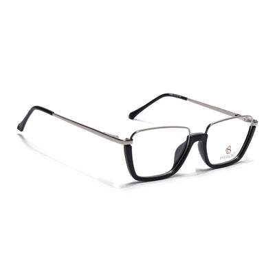 Eyejack Skyline Silver & Black Square Eyeglasses for Men & Women (170203FCL1997-C2)