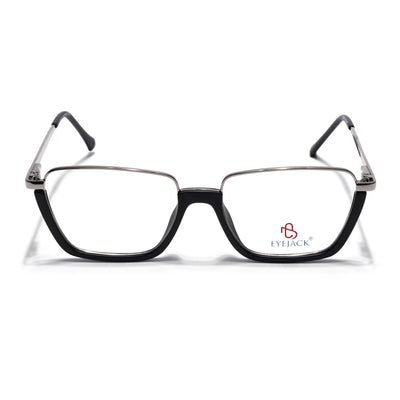 Eyejack Skyline Silver & Black Square Eyeglasses for Men & Women (170203FCL1997-C2)