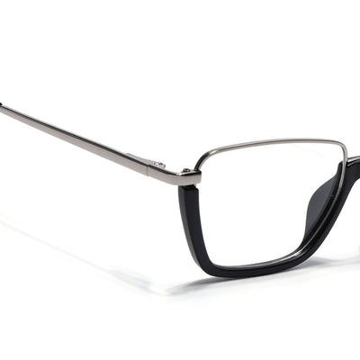 Eyejack Skyline Silver & Black Square Eyeglasses for Men & Women (170203FCL1997-C2)