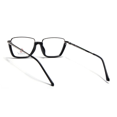 Eyejack Skyline Silver & Black Square Eyeglasses for Men & Women (170203FCL1997-C2)