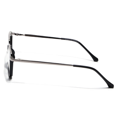 Eyejack Skyline Silver & Black Square Eyeglasses for Men & Women (170203FCL1997-C2)