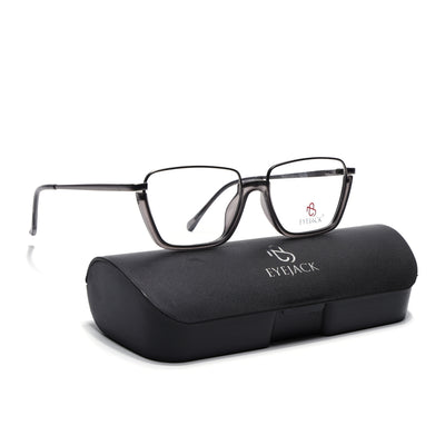 Eyejack Skyline Grey Square Eyeglasses for Men & Women (170203FCL1998-C3)