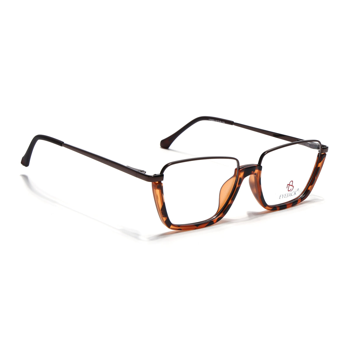 Eyejack Skyline Demi Brown Square Eyeglasses for Men & Women (170203FCL1999-C4)