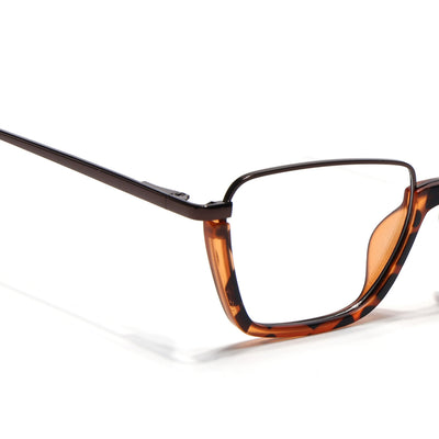 Eyejack Skyline Demi Brown Square Eyeglasses for Men & Women (170203FCL1999-C4)