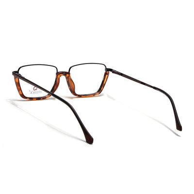 Eyejack Skyline Demi Brown Square Eyeglasses for Men & Women (170203FCL1999-C4)